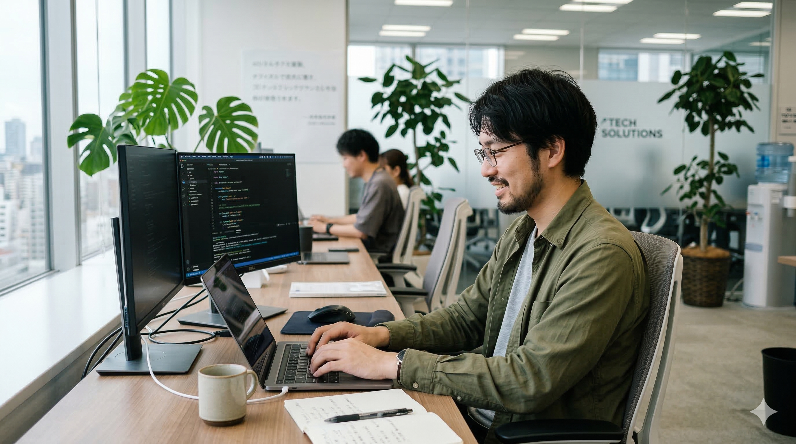 エンジニアが働く様子