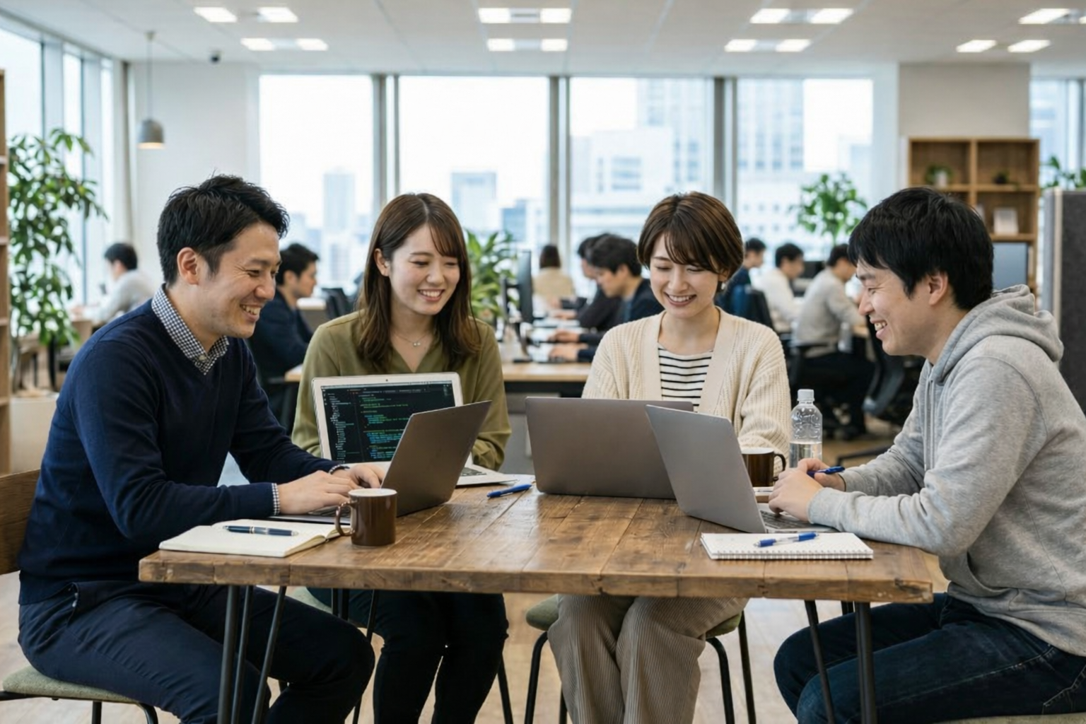 チームで働く様子